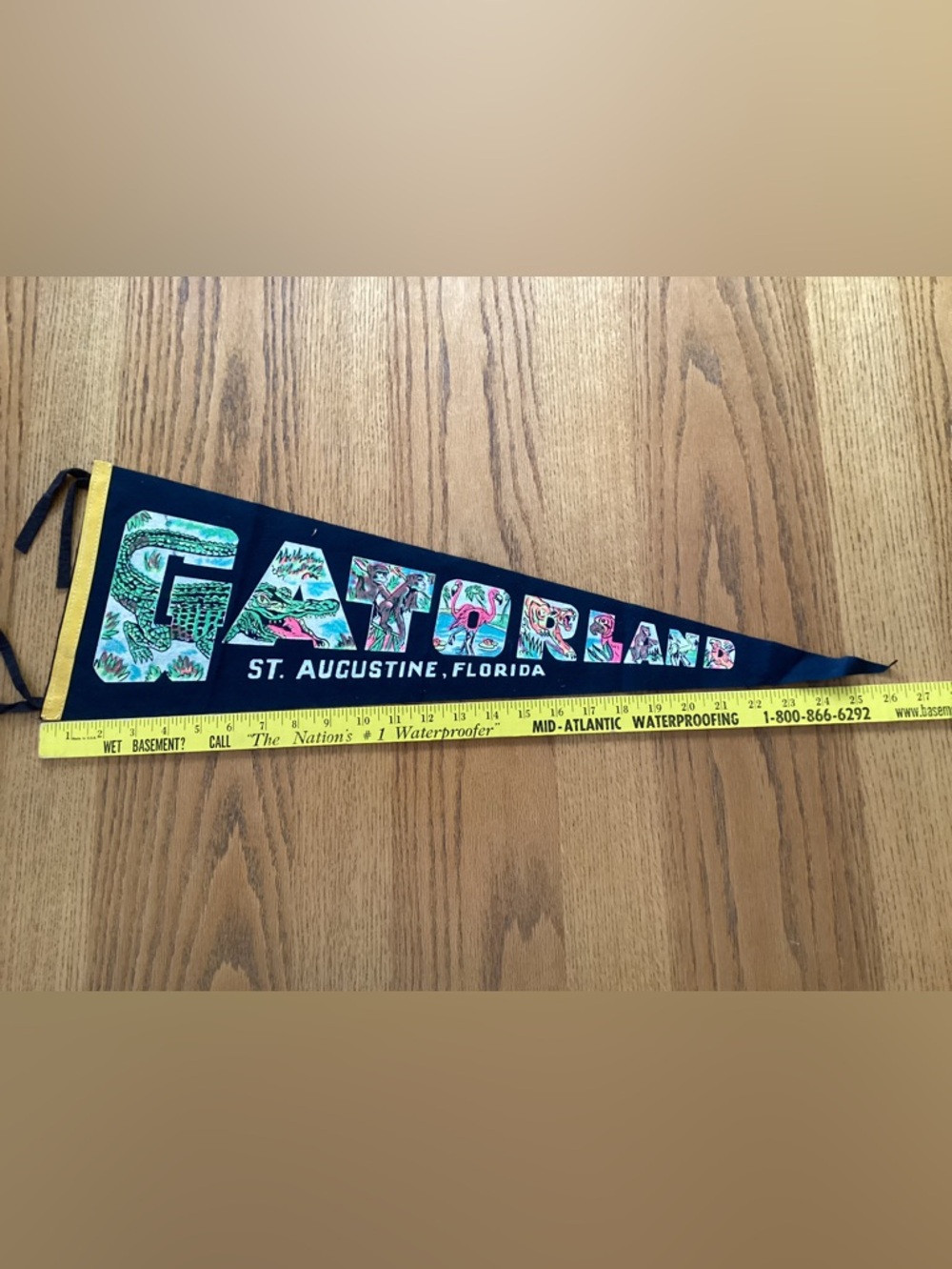 St. Augustine Florida Gatorland Navy Multicolor Felt Pennant